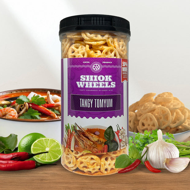 <h5>SHIOK WHEELS <strong>®</strong></h5><h3><span style="text-decoration:underline">TANGY<br/>TOMYUM</span></h3>